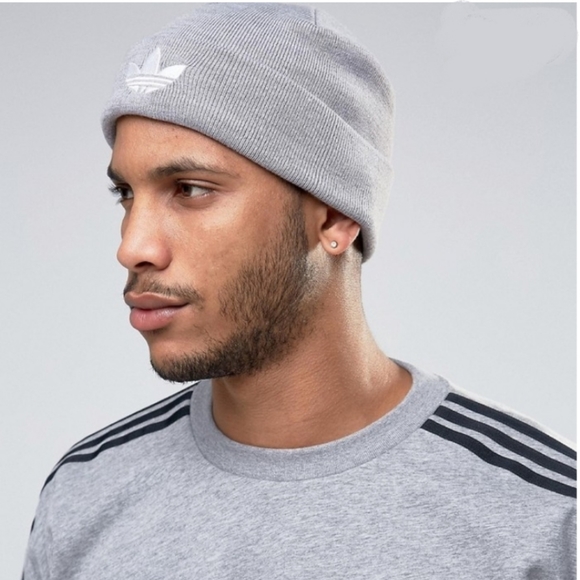 adidas trefoil beanie grey